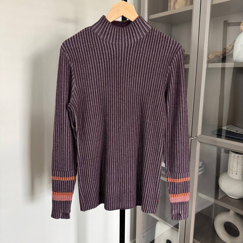 Smartwool Dacono Sweater Woodsmoke Mock Neck Long Sleeve Thumbhole Cuff Size XL